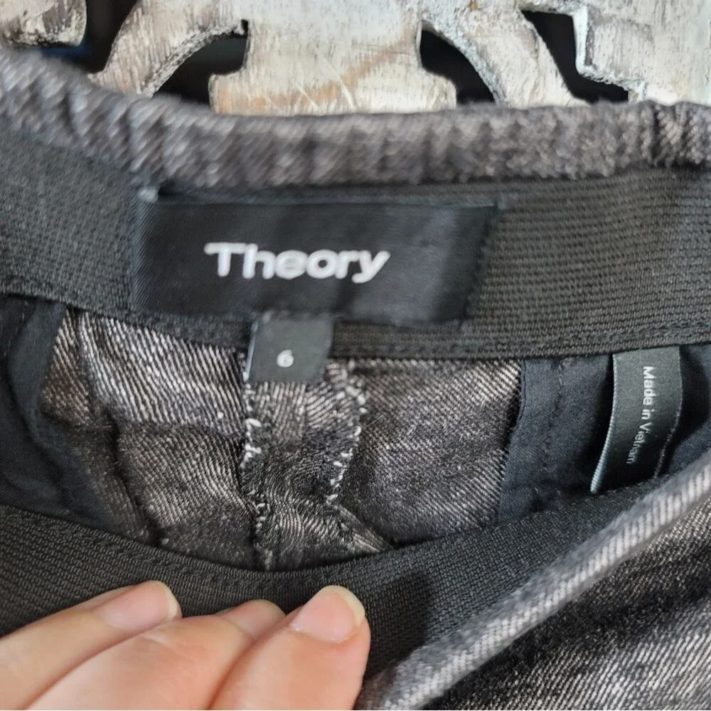 Theory Heather Grey Straightleg Ankle Pants with Pockets Womens Size 6